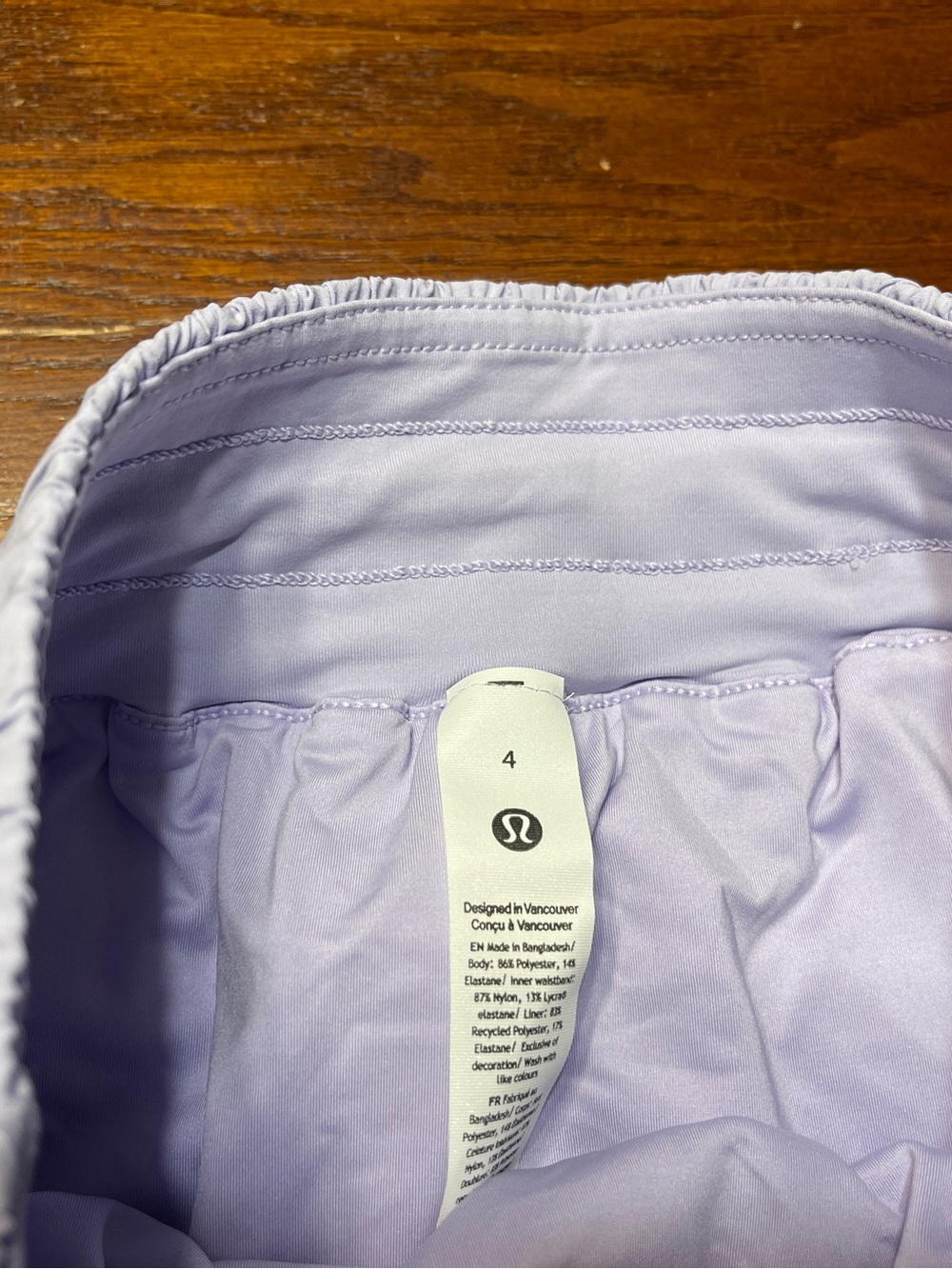 lululemon athletica Light Lavender Women's Athletic Shorts size 4 NWOT - Picture 3 of 4